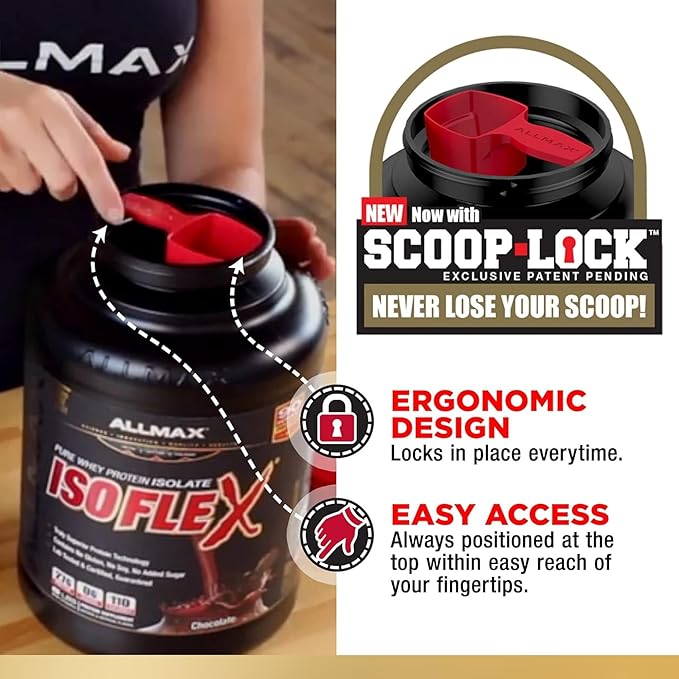 ALLMAX Nutrition ISOFLEX Whey Protein Isolate, Banana - 2 lb - 27 Grams of Protein Per Scoop - Zero Fat & Sugar - 99% Lactose Free - Gluten Free & Soy Free - Approximate 30 Servings