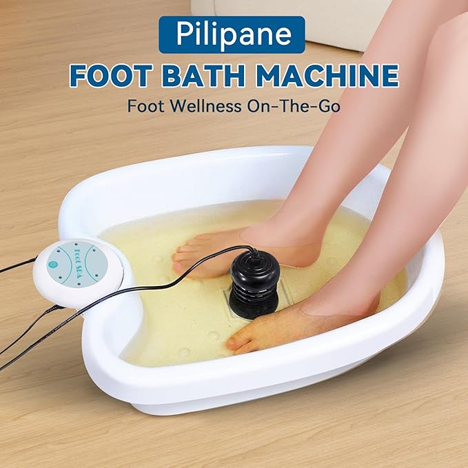 Pilipane Foot Bath Machine, Portable Ionic Detox Foot Bath Machine, Foot Cleanse Foot Detox Spa Machine for Home Use Spa Club Salon Travel