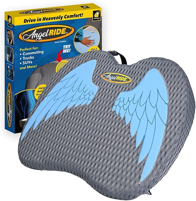 Extra Thick, Ultra-Comfy Edition Auto Cushion w/Memory Foam, AS-SEEN-ON-TV, Lumbar Support Helps Relieve Pressure, Molds to Anyone, Washable Cover, Drive in Heavenly Comfort, Any Vehicle