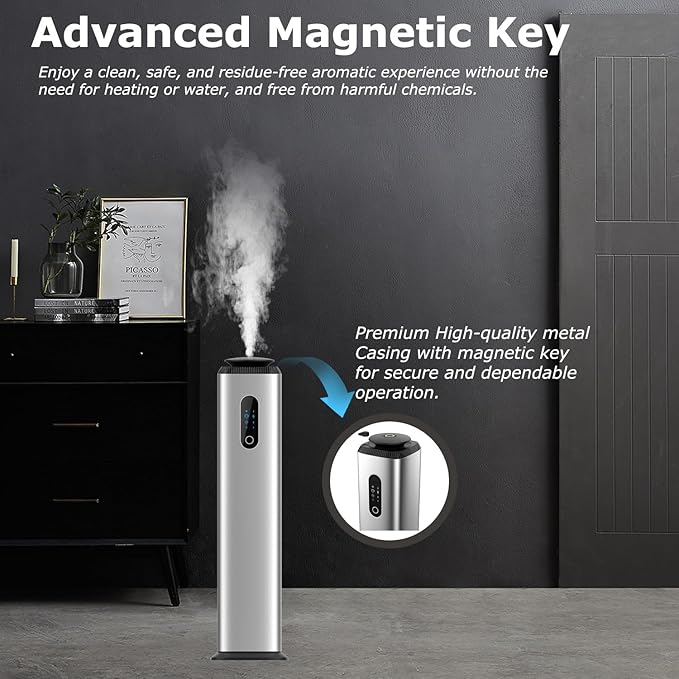 1000ML- Commercial Diffuser Machine With WIFI App Control for Whole House - Cover 10000 Sq Ft - Tower Hotel Scent Diffuser - Scent Air Machine & Waterless Essential Oil Diffuser for Large Room -Silver