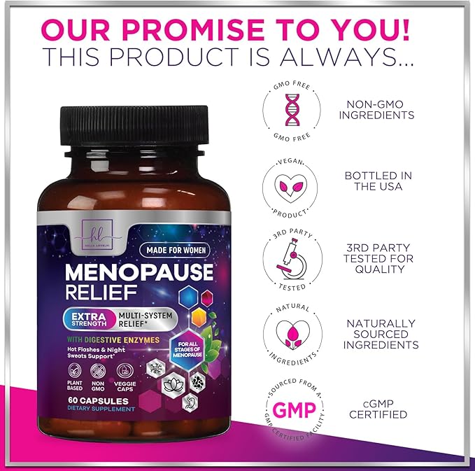 Menopause Supplements for Women - 8 Billion CFU Probiotics, Hot Flash, Night Sweats & Menopause Relief Probiotic for Vaginal, Digestive Health & Immune Support with Black Cohosh - 60 Capsules