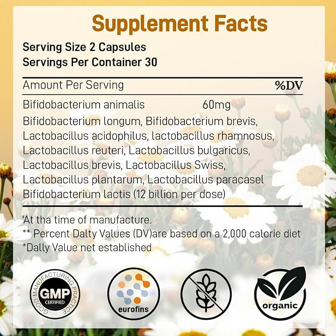 Probiotic & Prebiotic Capsules for Digestive & Immune Support | Promotes Gut Balance for Women & Men, 60 Count, Shelf-Stable