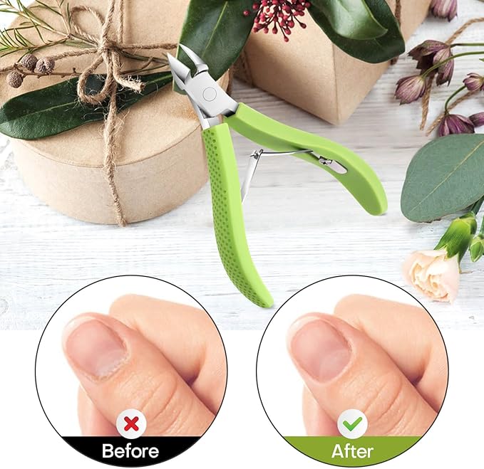 Cuticle Trimmer, Professional Nail Cuticle Cutter, Stainless Steel Cuticle Remover Nippers with Non-Slip Silicone Handle, Manicure Tools for Nail Care，Cuticle Clipper for Nails Dead Skin.