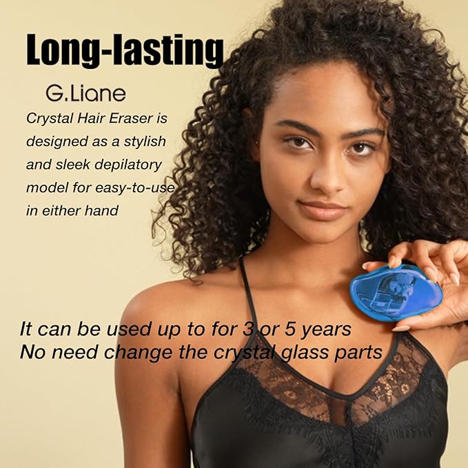 Crystal Hair Eraser,Upgraded Painless Crystal Hair Remover,Effective Nano Glass Hair Removal Device and Skin Exfoliation,Body Epilator for Women and Men(Royal Blue)