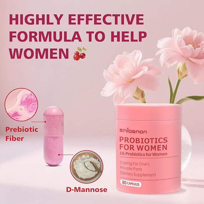 Premium Vaginal Probiotics – pH Balance with Prebiotics & Lactobacillus Probiotic Blend - Vaginal Health Supplement - Promote Healthy Vaginal Odor & Vaginal Flora, 80 Count (Pack of 1)
