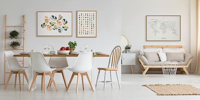 Kate and Laurel Sylvie Meditation 3 Framed Canvas Wall Art by Kelly Knaga, 18x24 Natural, Decorative Modern Art Print for Wall