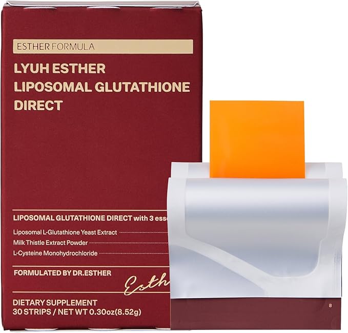 Liposomal Glutathione Direct (284mg*30strips) Glutathione Strips, Enhanced-Absorption, Korean Beauty Supplement Made in USA for antioxidant, Even Skintone, K-Beauty