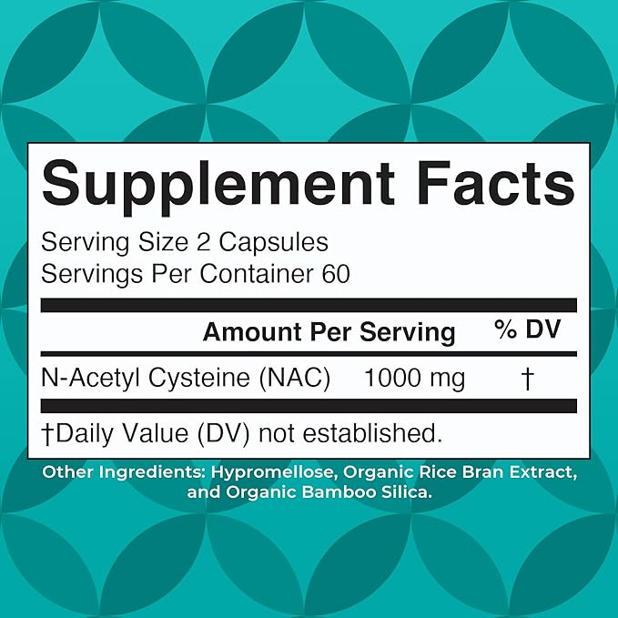 MaryRuth's NAC Supplement N-Acetyl Cysteine | 2 Month Supply | NAC 1000mg per Serving | Vegan Capsules | Gluthamine Precursor | Amino Acid | Non-GMO | Gluten Free | 120 Count | 60 Servings