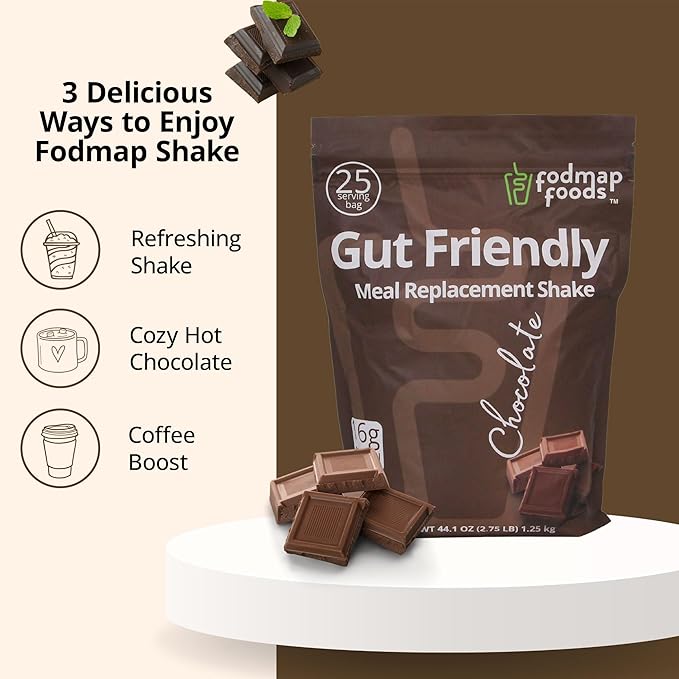 Certified Protein Shake Powder Meal Replacement – Gut Friendly 16g Plant Based Protein, Low Fermentation, Gluten-Free High Protein Meal Replacement Shake Powder | 25 Servings 44.1oz