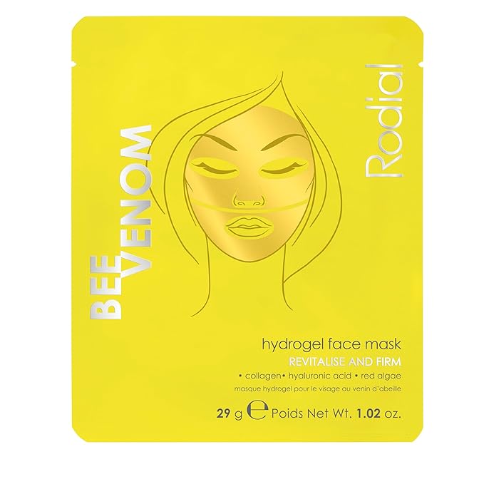 Rodial Bee Venom Hydrogel Face Mask - Premium Gold Jelly Mask for All Skin Types - Plumping, Smoothing, Rejuvenating - Ethically Sourced Bee Venom, Triple HA for Hydration, Fine Lines & Wrinkles