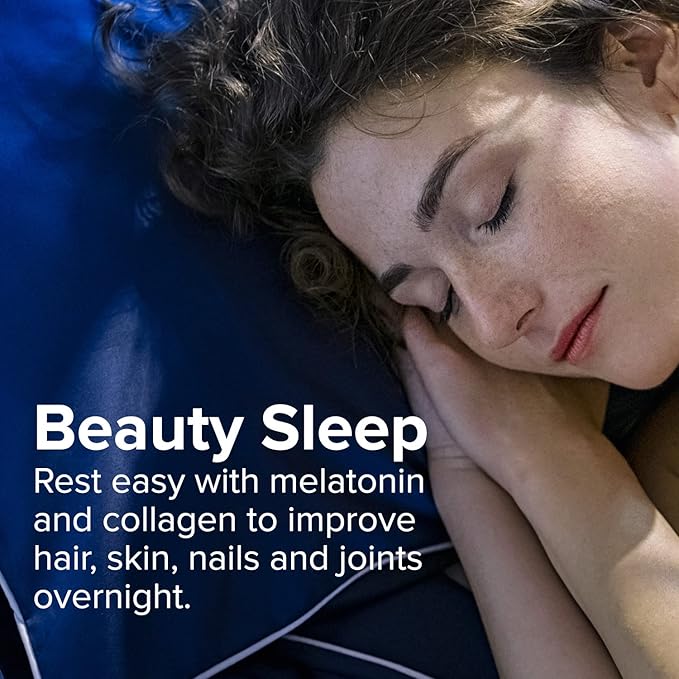 Sanar Naturals Collagen Pills Beauty Sleep with Melatonin 6 mg - Boost Hair Skin Nails Joints - Hydrolyzed Collagen Peptides Supplement, 150 Capsules