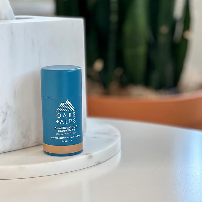 Oars + Alps Natural Deodorant for Men & Women, Aluminum Free Deodorant for Men, Dermatologist Tested, Clean Ingredients, Non Toxic, Vegan, Long Lasting, Odor Protection, Bergamot Grove, 1pk, 2.6oz