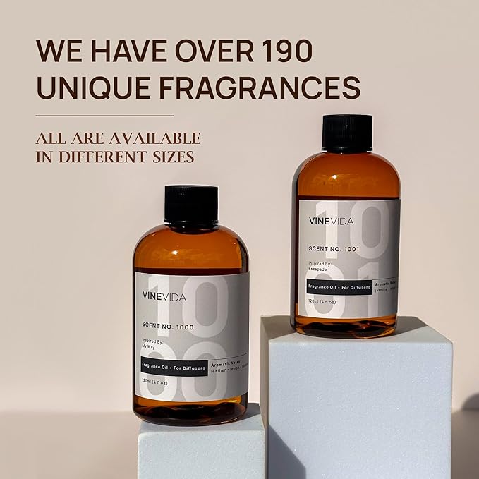 VINEVIDA [16 Fl Oz] Scent NO. 1003 Inspired by 24K Magic Fragrance Oil for Cold Air Diffusers, Aromatic Notes of Lemon Jasmine Musk, Essential Oils for Diffuser Oil Refill & Air Freshener Room Spray