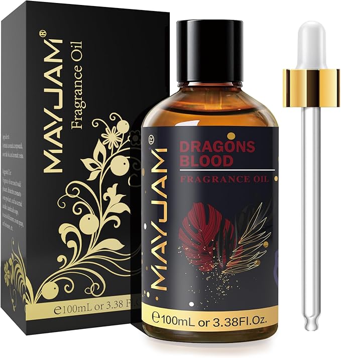 100ML/3.38FL.OZ Dragons Blood Fragrance Oils with Glass Dropper, Essential Oils for Diffusers for Home, Long Lasting Scented Oils for Diffusers Soap Candle Making
