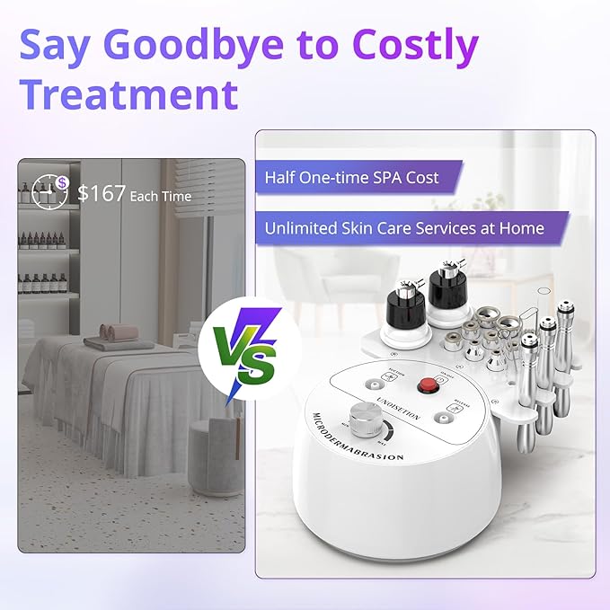 Diamond Microdermabrasion Machine Professional, 3 in 1 Dermabrasion Facial Peeling Skin Care Device for Salon Personal Home Use