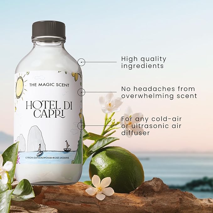 Hotel Di Capri Hotel Scent Diffuser Oil - Cold-Air & Ultrasonic Fragrance Oil for Diffuser - HVAC scents Inspired by Capri, Italy - Essential Oils for Diffusers - 8.5 fl oz, 250 mL