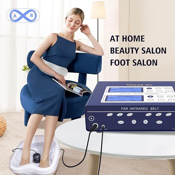 Professional Ionic Foot Bath Detox Machine, Dual Foot Detox Machine for 2 Users with Heating Belt, 5 Detox Mode, Dual Channel, Suitable for Home Beauty Salon Foot Spa Use…