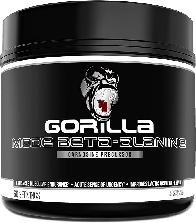 Gorilla Mind Beta-Alanine Carnosine Precursor,Enhanced Muscular Endurance, 3.2 Grams per Servings
