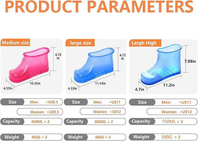 Movable Foot Soaker, Portable Feet Soaking Tub Massage Foot Bath Shoes, Bath Massager Basin Pedicure Feet Spa Shoes for Thermal Massage to Promote Blood Circulation (Medium, Blue)