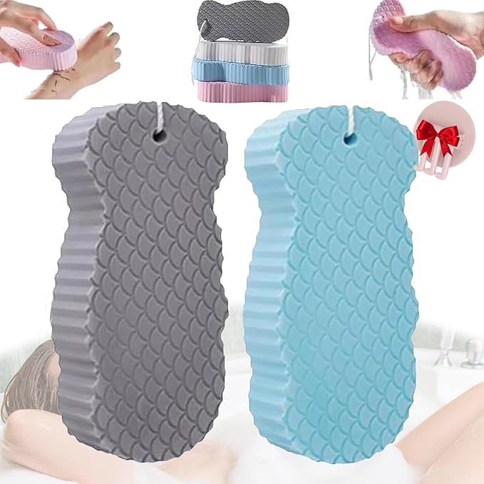 Spirittion Magic Super Soft Exfoliating Bath Sponge, 3D Super Soft Exfoliating Bath Sponge, Reusable for Adults Children and Wome (2 PCS MIX5)