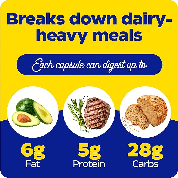 Enzymedica Lacto, Maximum Strength Formula for Dairy Intolerance, with Enzymes Lactase and Protease, Relieves Digestive Discomfort, 30 Capsules (30 Servings)