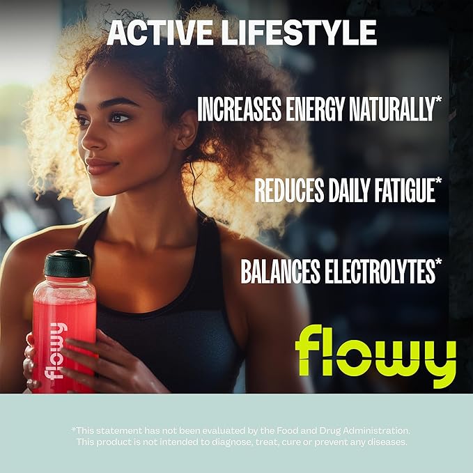 flowy Stim Free Pre Workout – Nitric Oxide Booster for Men & Women | All Natural, Hydration, Non Stimulant Pump, Caffeine-Free, Electrolytes, L-Citrulline, Lemon Lime, 30 Servings