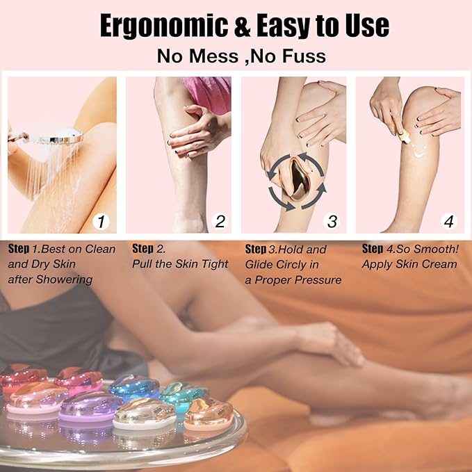 Crystal Hair Eraser,Upgraded Painless Crystal Hair Remover,Effective Nano Glass Hair Removal Device and Skin Exfoliation,Body Epilator for Women and Men(Gold)