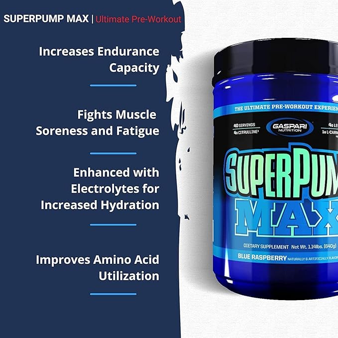 Gaspari Nutrition SuperPump MAX, The Ultimate Pre Workout Powder, Sustained Energy Preworkout, Nitric Oxide Booster, Muscle Growth, Recovery & Replenishes Electrolytes (Pink Lemonade)