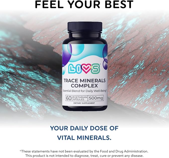 Trace Mineral Complex – 500mg Vegetarian Capsules | 11 Essential Trace Minerals for Immune, Cellular & Electrolyte Support | Daily Magnesium Supplement with Zinc, Potassium, Calcium – 120 Count