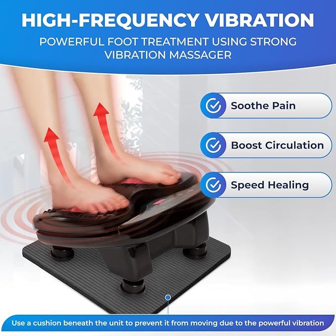 Daiwa Felicity Foot Vibe Pro Massager - Vibrating Electric Foot Massagers for Plantar Fasciitis Pain Relief Circulation Neuropathy - Calf Leg Feet Massage
