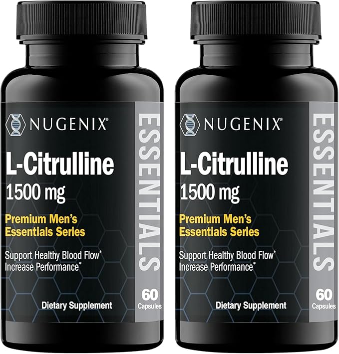 Nugenix Essentials L-Citrulline Supplement for Enhanced Blood Flow and Performance - 1500 mg, 120 Capsules