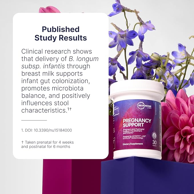 Microbiome Labs Pregnancy Support - Prenatal Probiotic Dietary Supplements - Support Gut Health, Vaginal Comfort, Postnatal Wellness & Infant Health Through Breast Milk (30 Capsules)