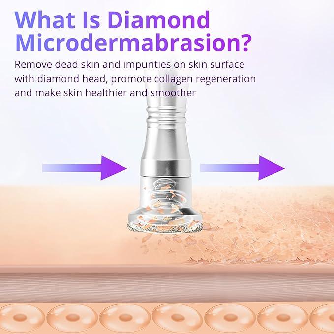 Diamond Microdermabrasion Machine Professional, 3 in 1 Dermabrasion Facial Peeling Skin Care Device for Salon Personal Home Use
