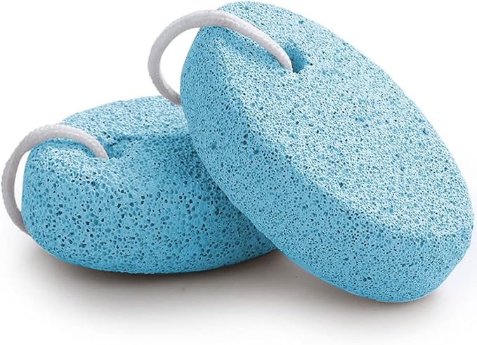Natural Foot Pumice Stone for Feet, Borogo 2-Pack Lava Pedicure Tools Hard Skin Callus Remover for Feet and Hands -Blue