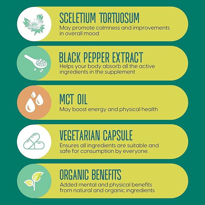 Kannect Sceletium Tortuosum Dietary Supplement - 100mg Nano Infusion Extract for a Natural Calm & Mood Boost - Enhances Mental & Physical Health - 30 Servings
