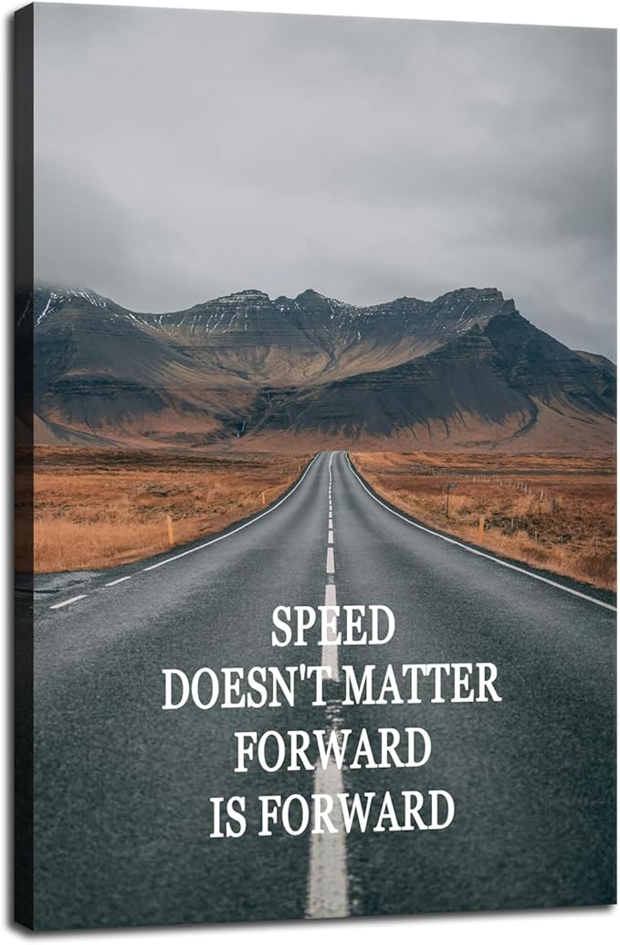 Motivational Wall Art About Perseverance Inspirational Wall Decor Printed Canvas Poster Modern Artwork for Office Bedroom Living Room Gym Framed Ready to Hang [12" W X 18" H]