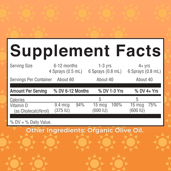MaryRuth Organics Vitamin D USDA Organic | VIT D3 Liquid | Sugar Free | Liquid VIT D Spray Immune Support for Adults & Kids | Bone Health| Vegan | Gluten Free | Non-GMO | 30 Servings