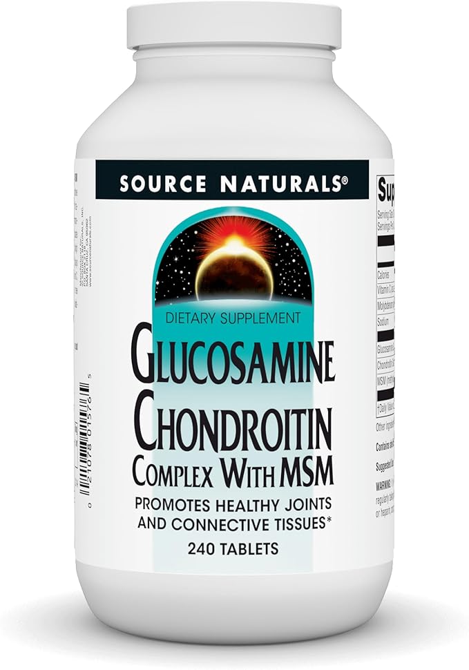 Source Naturals Glucosamine Chondroitin Complex with MSM, Promotes Healthy Joints and Connective Tossues* - 240 Tablets