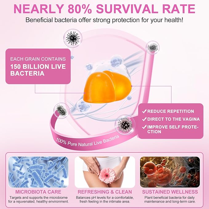 120 PCS Vital Vaginal Probiotics Source Feminine Gummies PH Balance for Women Feminine Balance Gummies Womens Vaginal Health Supplement