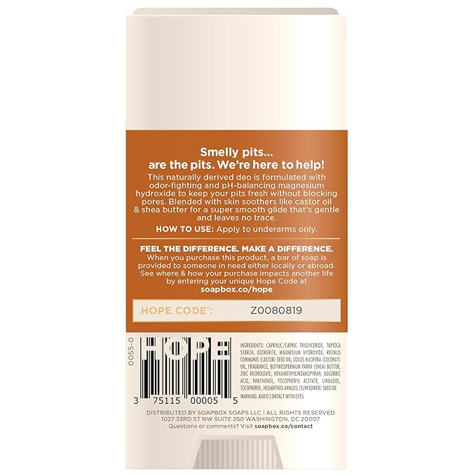 Soapbox Aluminum Free Deodorant, 2 Pack Bergamot & Citrus and Coconut & Vanilla Scented Deodorant, Scented Aluminum-Free Natural Deodorants, 2.65oz