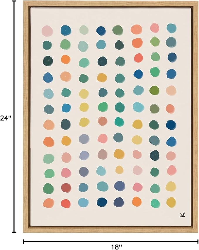 Kate and Laurel Sylvie Meditation 3 Framed Canvas Wall Art by Kelly Knaga, 18x24 Natural, Decorative Modern Art Print for Wall