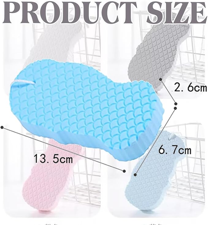 Spirittion Magic Super Soft Exfoliating Bath Sponge, 3D Super Soft Exfoliating Bath Sponge, Reusable for Adults Children and Wome (Pink)