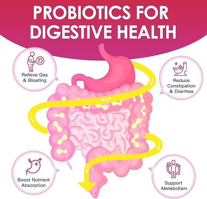 Probiotics for Women Digestive Health, Vaginal probiotics 120 Billion CFU 31 Strains with Digestive Enzymes & Prebiotics & D Mannose & Cranberry for Urinary Tract, 90 Capsules