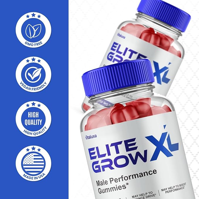 Elite Grow XL Gummies, EliteGrow XL Advanced Formula Males Premium Supplement, EliteGrowXL Performance Blend 800MG All Natural Muscle Growth Ingredients Support Maximum Strength Reviews (60 Gummies)