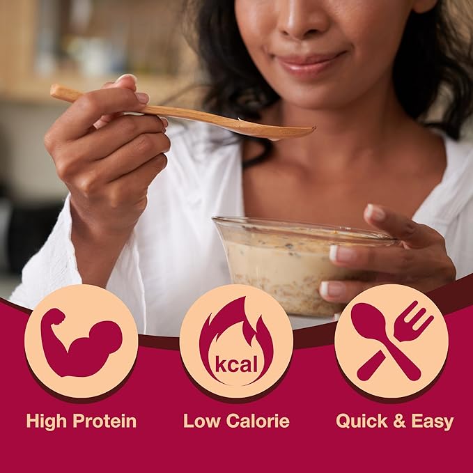 ProtiDIET High Protein Maple Brown Sugar Oatmeal - Low Fat, Sugar free Instant Oatmeal for a Nutritious Breakfast Packed with Essential Vitamins and Minerals - 20 Servings Jar