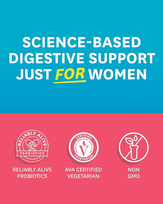 Zenwise Health 3-in-1 Womens Probiotic Supplement for Digestive, Gut Flora & Vaginal Health - Daily Probiotics & Prebiotics for Women with Digestive Enzymes Supports Bloating & Gas Relief - 60 Count