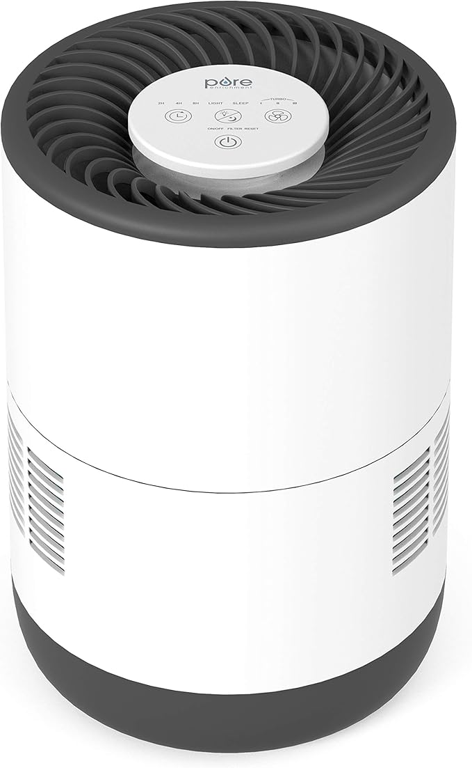Pure Enrichment MistAire Eva - Mist-Free Evaporative Humidifier (2.8L) with Antibacterial Filter, 4-Speeds, Large Room Coverage up to 500 sq. ft., and Auto Shut-Off Timer