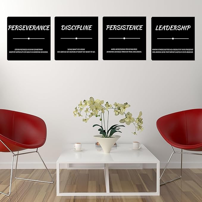 Inspirational Poster Wall Art Motivational Canvas Painting Wall Art Home Office Wall Decor 4 Pieces Positive Prints Picture Artwork Office Bedroom Living Room Decor Framed Decorations 20"x20"x4pcs