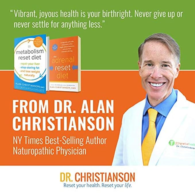 Dr. Christianson's Original Daily Reset Meal Replacement Shake (Vanilla) - Doctor Formulated Natural Pea Protein & Resistant Starch Powder for Complete Nutrition - 28 Full-Size Servings