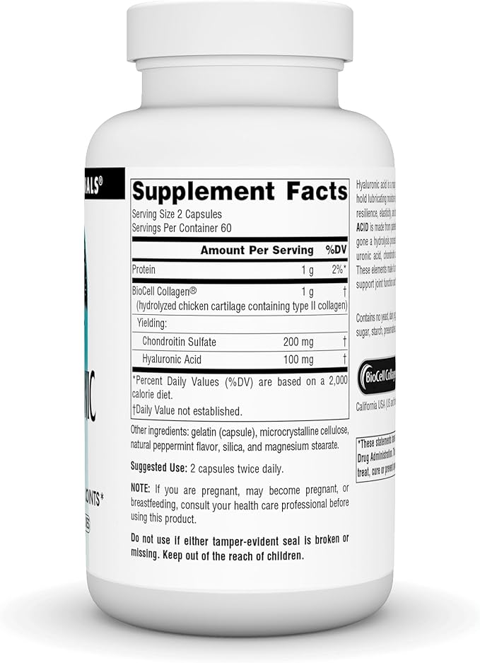 Source Naturals Hyaluronic Acid, Promotes Healthy Joints* 50 mg -120 Capsules